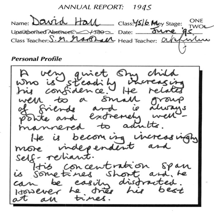David's annual report